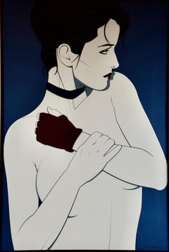 Woman with Glove: Large Framed Screen Print by Patrick Nagel
