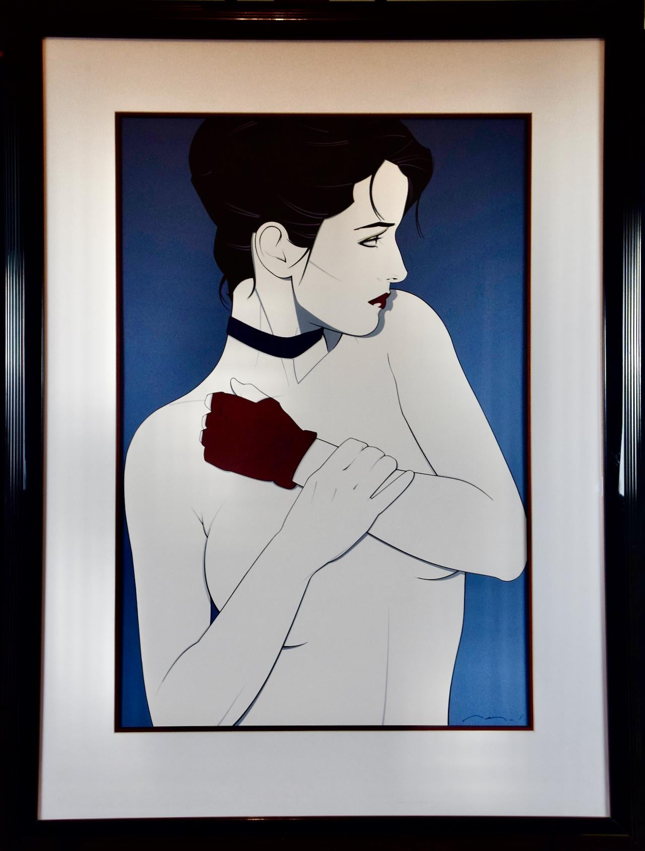 Woman with Glove: Large Framed Screen Print by Patrick Nagel