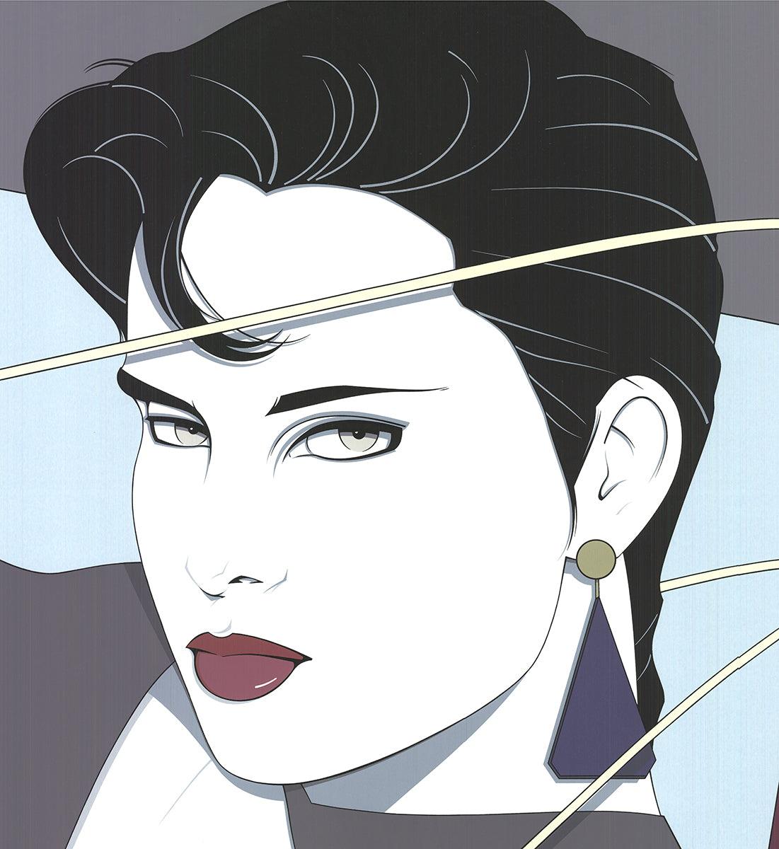 Patrick Nagel's Commemorative Poster Series is a collection of fifteen iconic posters, numbered NC01 to NC15, created over a span of four years. These works perfectly capture the sleek, high-tech, and glossy aesthetic that defined the visual culture