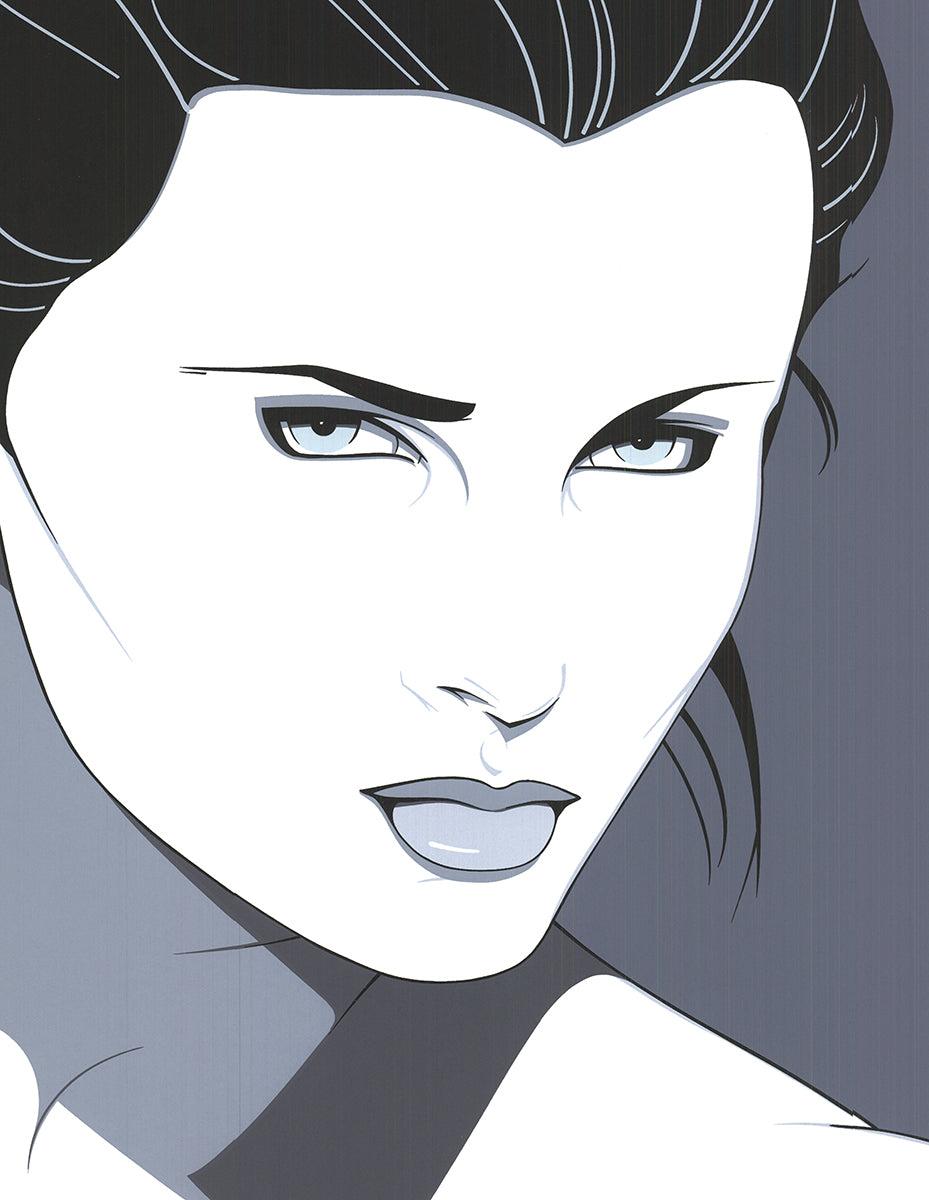 Commemorative #14' 1986- Serigraphie-Vintage (Grau), Portrait Print, von Patrick Nagel