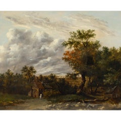 Patrick Nasmyth, Landscape With Cottages, Oil Painting