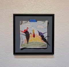 "Early Birds Get the Worm" di Patrick Nevins Olio Gummy Worm/Origami Birds