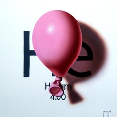 "Helium" (2025) par Patrick Nevins, peinture à l'huile contemporaine en trompe-l'œil