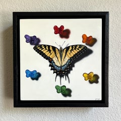 "Kaleidoscope" by Patrick Nevins Oil painting of Yellow Butterfly with Gummies