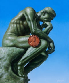 "Penny For Your Thoughts" (2024) by Patrick Nevins Oil Painting on Panel