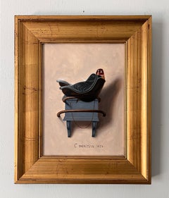 "A Silver" - Nature morte à l'huile sur carton