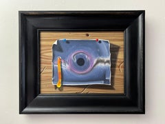 "Wormhole" by Patrick Nevins Oil painting of Gummy Worm & Space Background