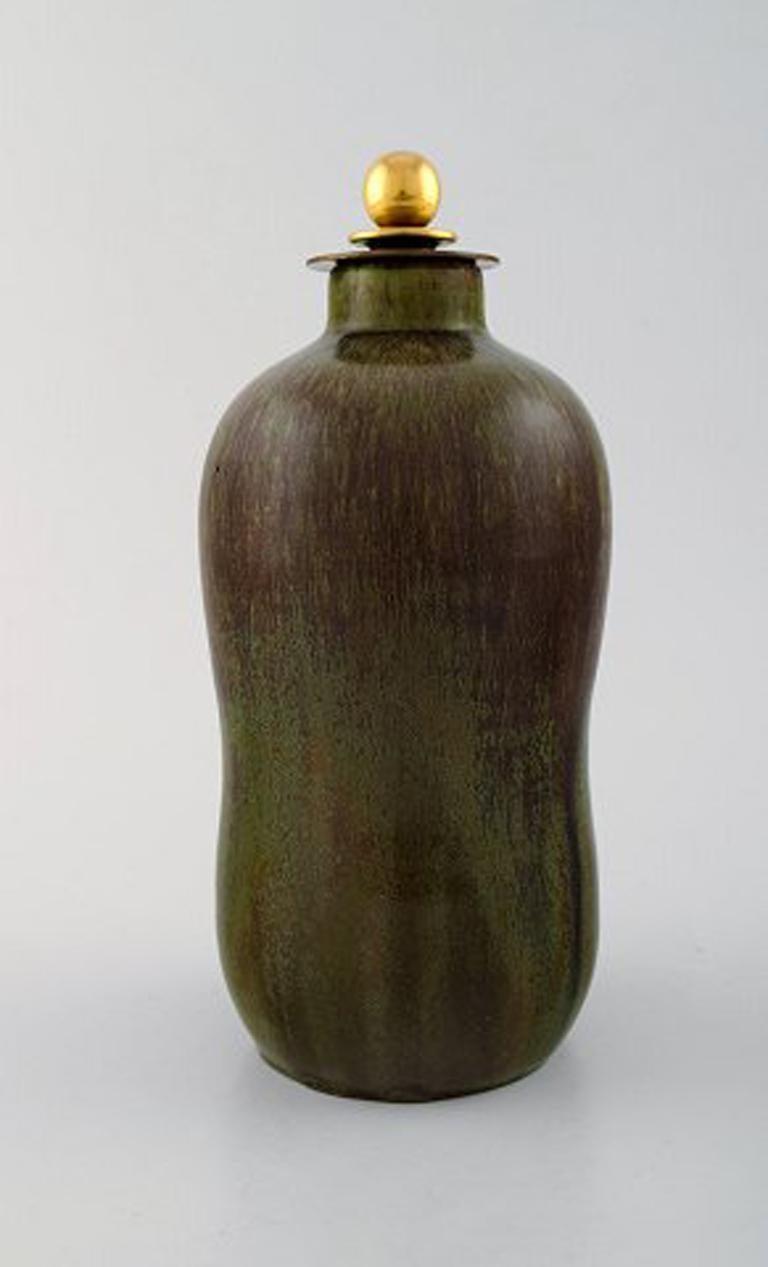 Art Deco Patrick Nordstrøm / Carl Halier for Royal Copenhagen, Lidded Stoneware Vase