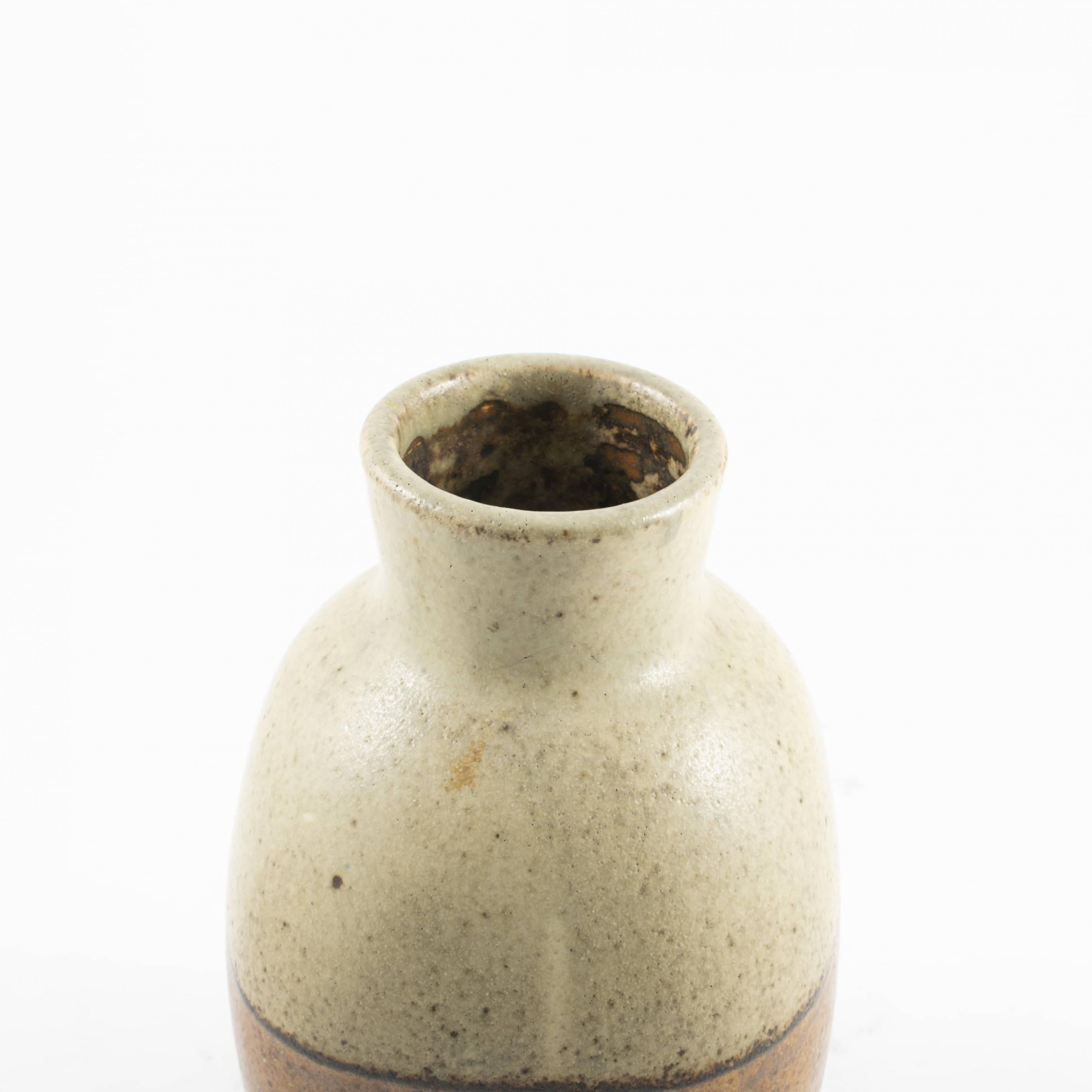 Vernissé Vase en grès émaillé bicolore Patrick Nordstrm pour Royal Copenhagen en vente