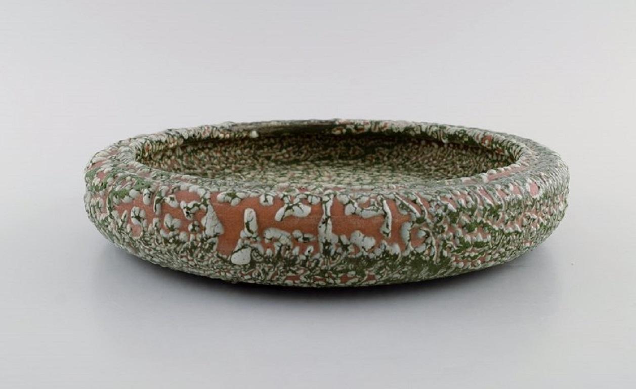 Danish Patrick Nordström, Unique Dish / Bowl in Glazed Ceramics For Sale