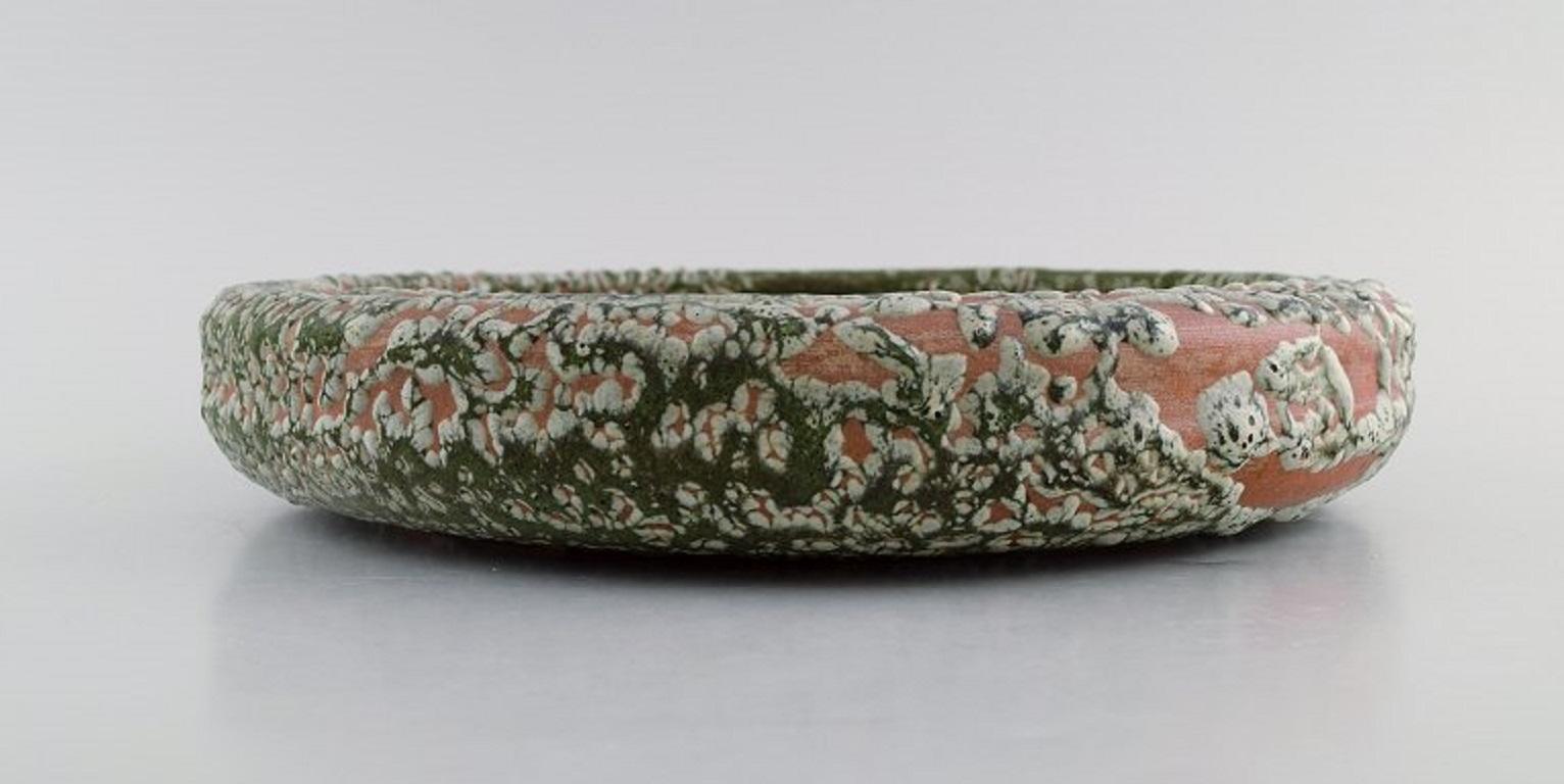 Early 20th Century Patrick Nordström, Unique Dish / Bowl in Glazed Ceramics For Sale