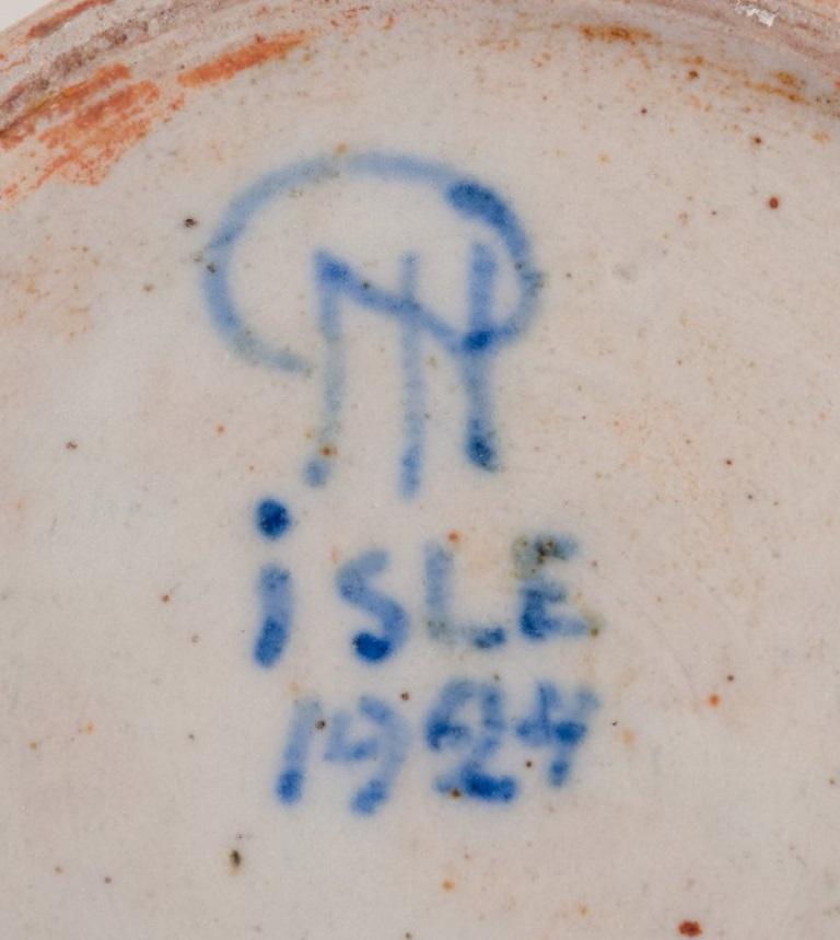 Ceramic Patrick Nordström for Isle, Denmark. Large cylindrical ceramic vase. 1924 For Sale