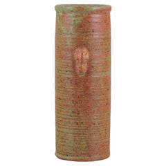 Patrick Nordström for Isle, Denmark. Large cylindrical ceramic vase. 1924