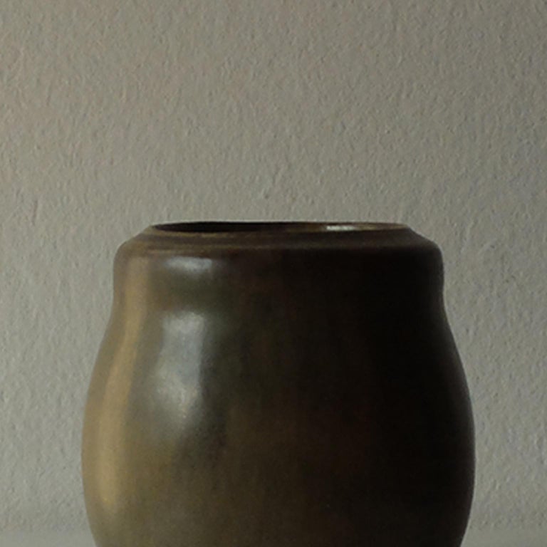 Scandinavian Modern Patrick Nordstrom for Royal Copenhagen, Soft Green Ceramic Vase, 1940s For Sale