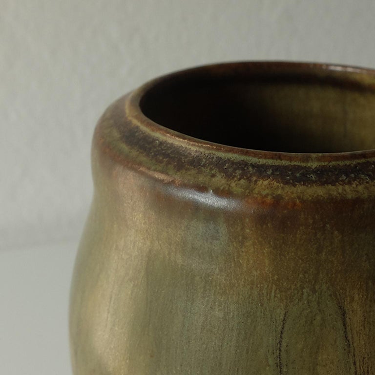 Danish Patrick Nordstrom for Royal Copenhagen, Soft Green Ceramic Vase, 1940s For Sale