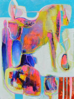 Le voyageur au cheval, peinture abstraite