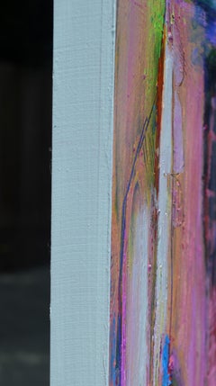 Aerial Landscape Red Harbor, Abstract Painting