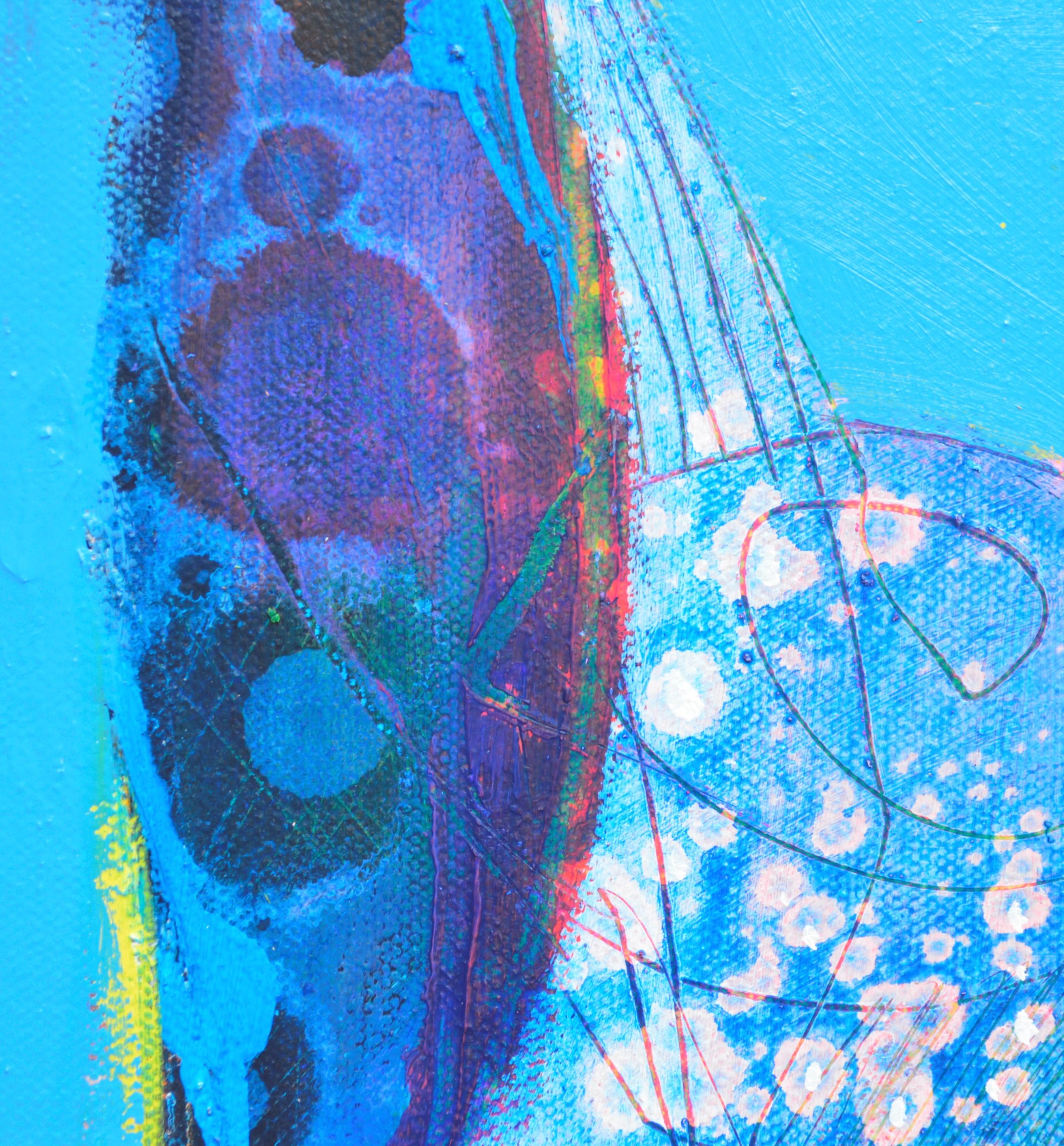 Cavallo di Carnevale, Pittura astratta - Abstract Painting Blu di Patrick O'Boyle