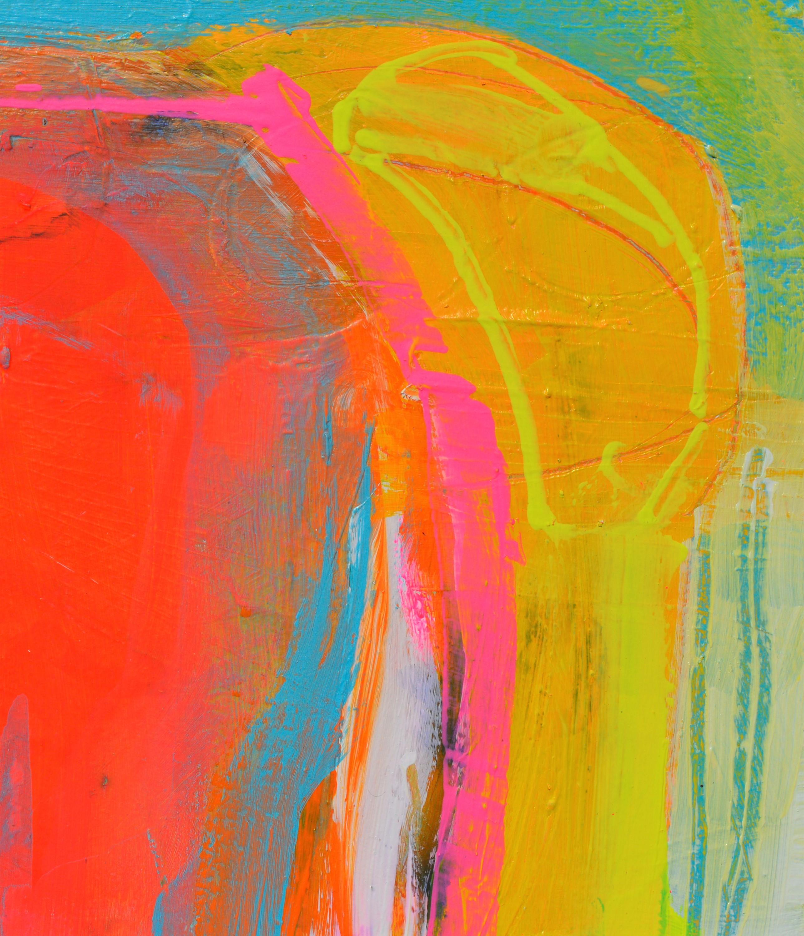 <p>Artist Comments<br>A vibrant abstract in hues of red, pink, orange, yellow, and blue by artist Patrick O'Boyle. 