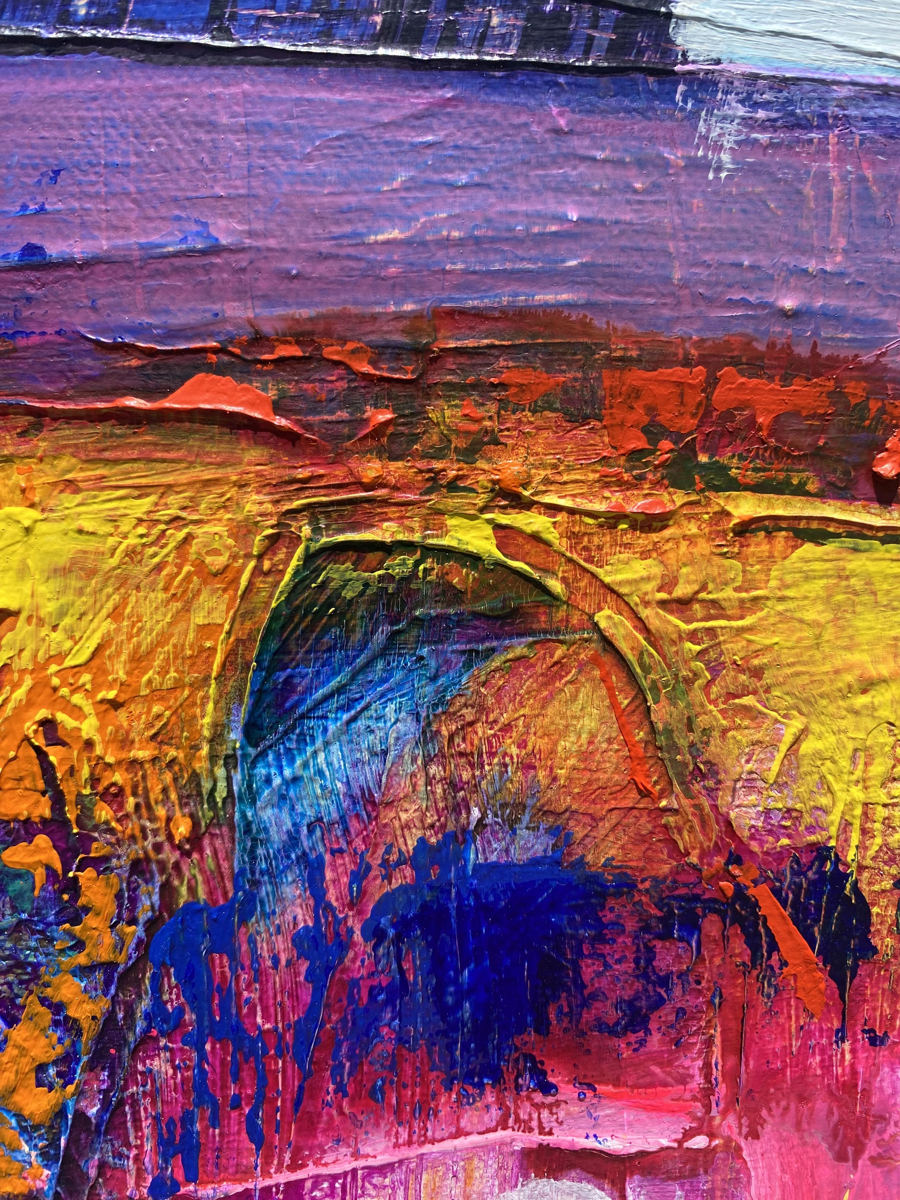 Guardare le pozzanghere sotto la pioggia Serie #3, Pittura astratta - Abstract Painting Marrone di Patrick O'Boyle