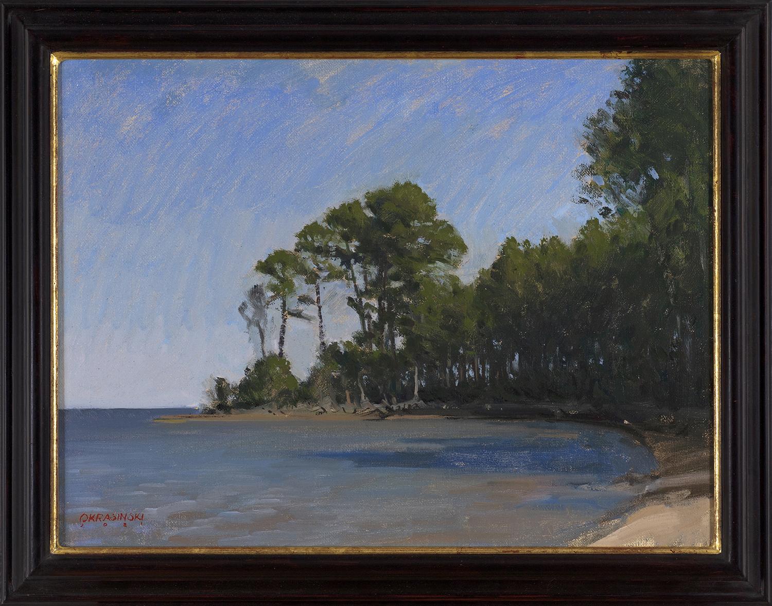 Atlantic Pines - American Impressionist Painting by Patrick Okrasinski