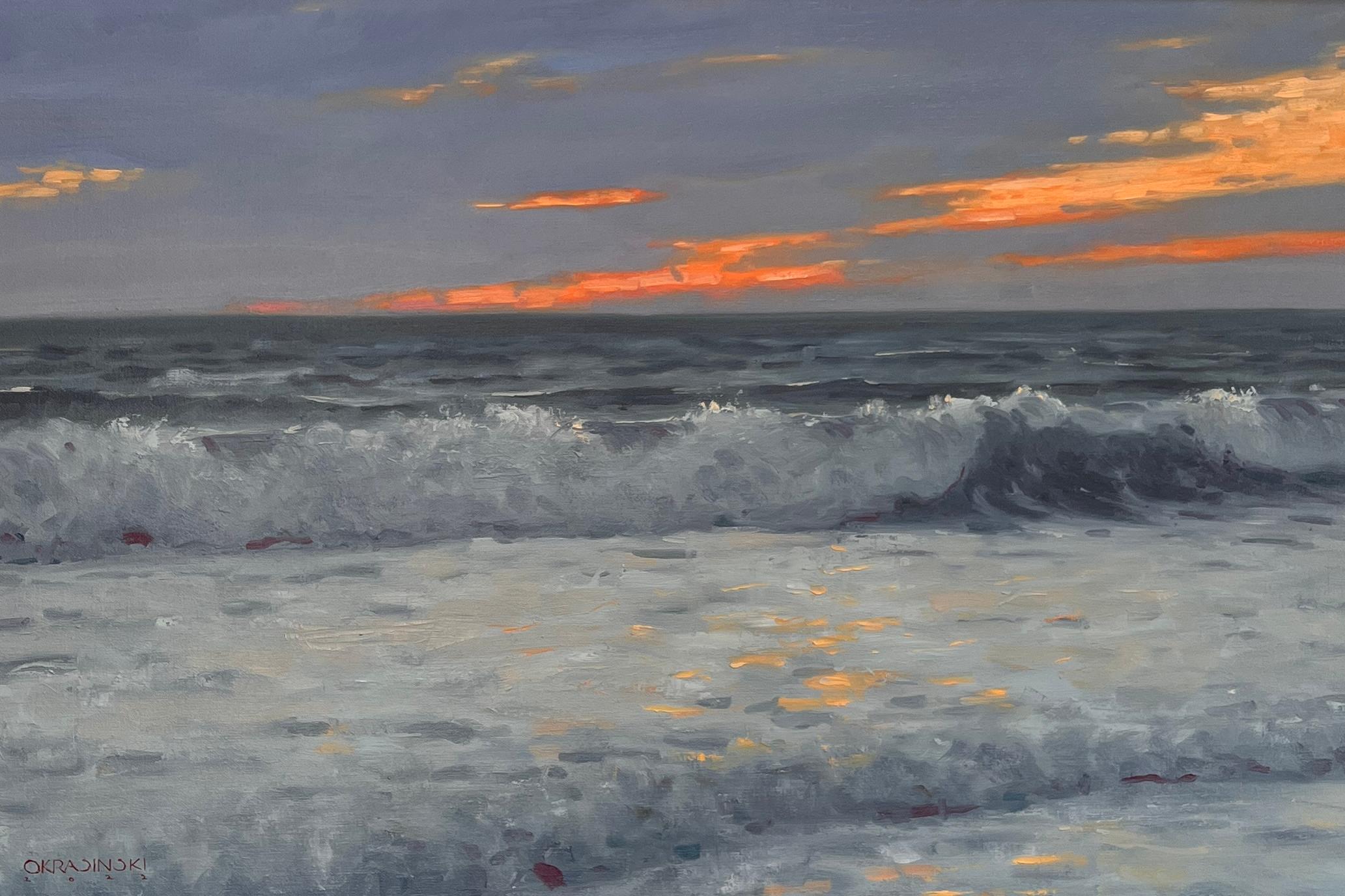 Sunset Off the Coast - Painting by Patrick Okrasinski