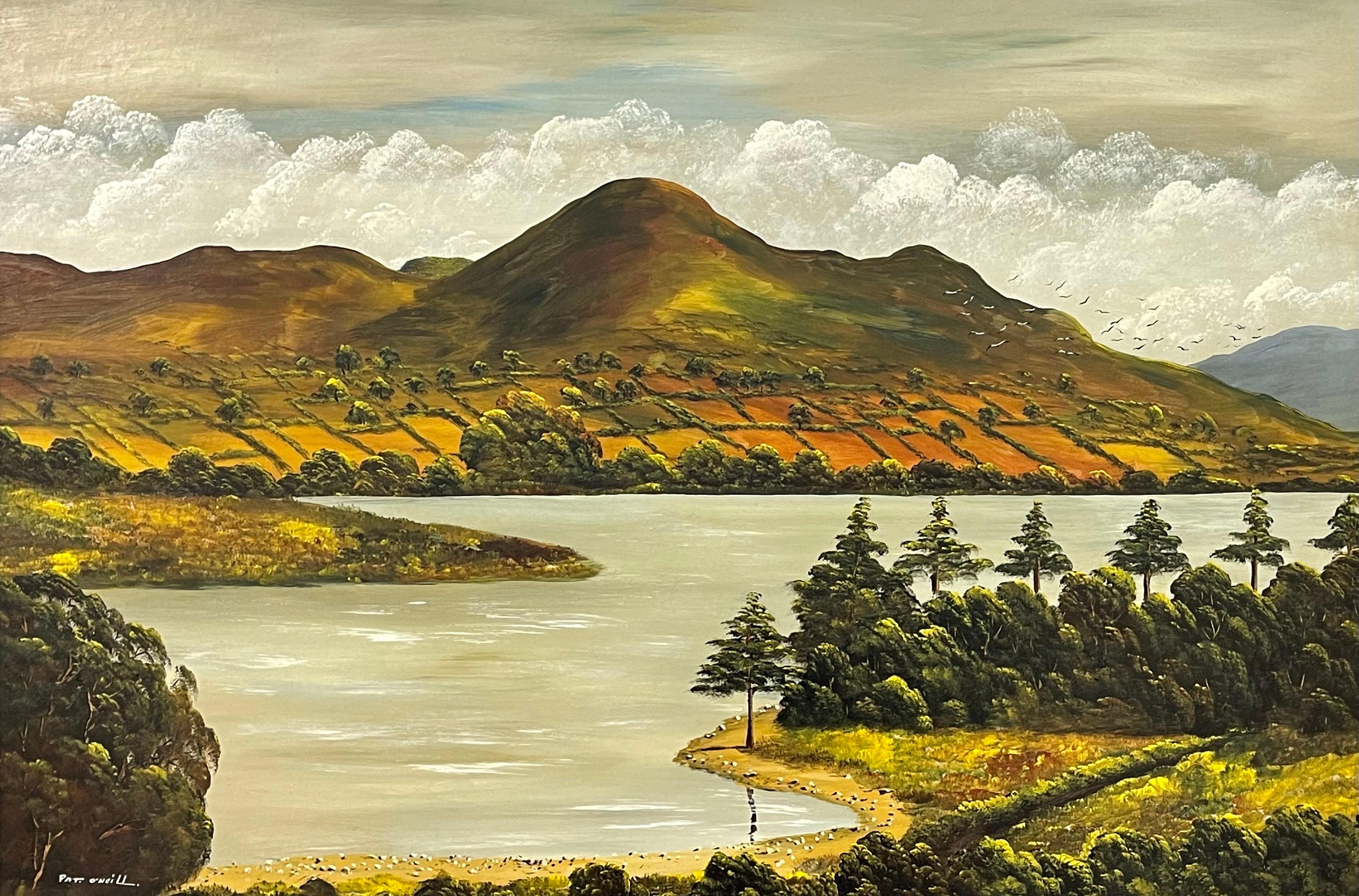Oil Painting of Camlough Lake in Northern Ireland by 20th Century Modern Artist For Sale 9