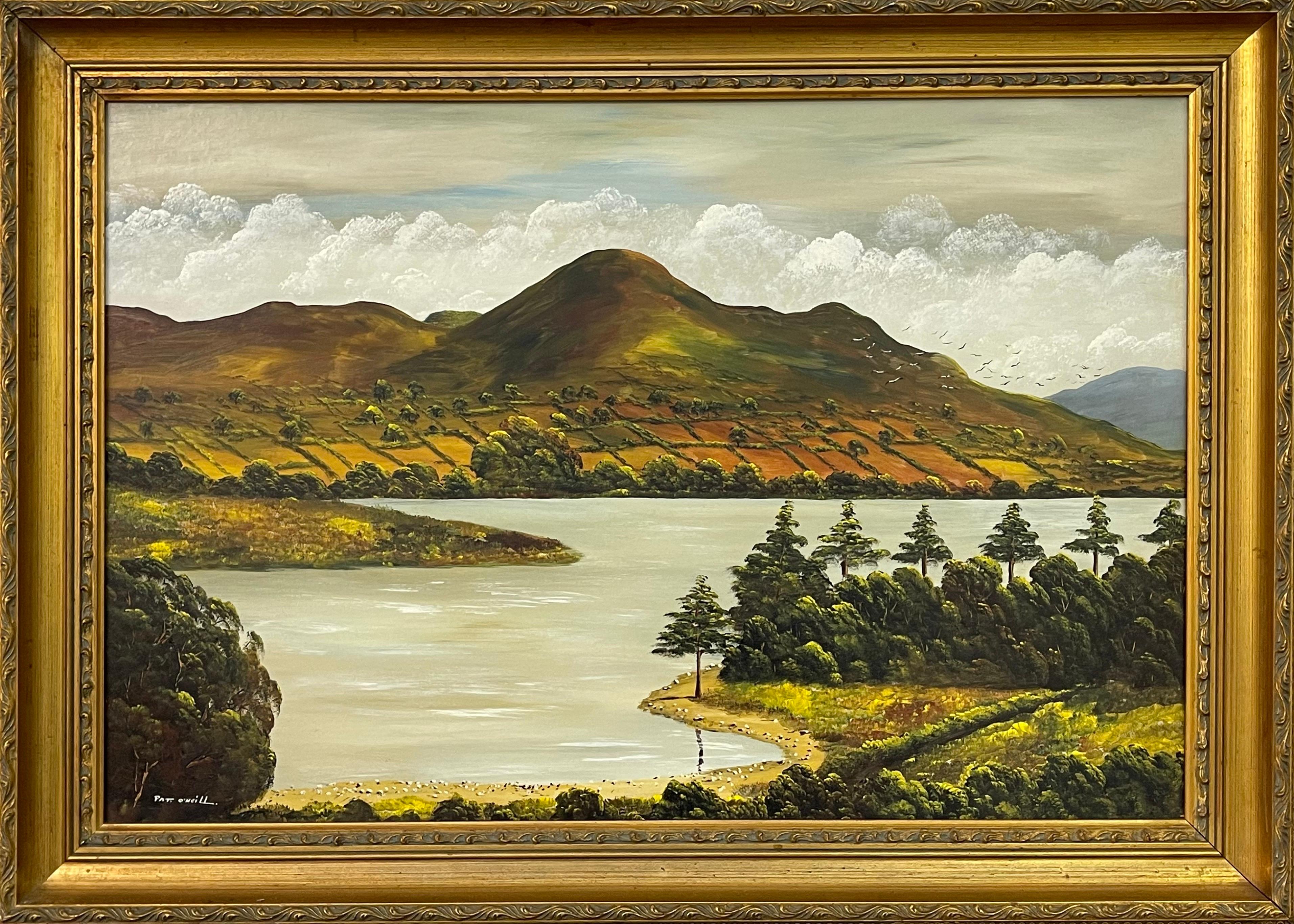 Patrick O'Neill  Figurative Painting - Oil Painting of Camlough Lake in Northern Ireland by 20th Century Modern Artist