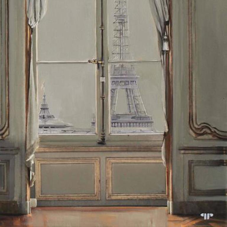 Eiffel Tower III, mixed media For Sale 1