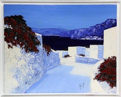 Greek Island Landscape Oil Painting by Patrick Reault