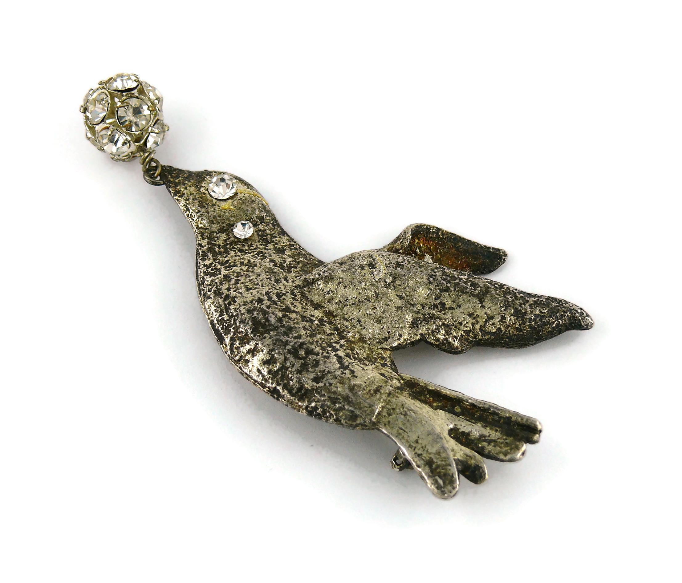 Patrick Retif Vintage Jewelled Bird Brooch In Good Condition For Sale In Nice, FR