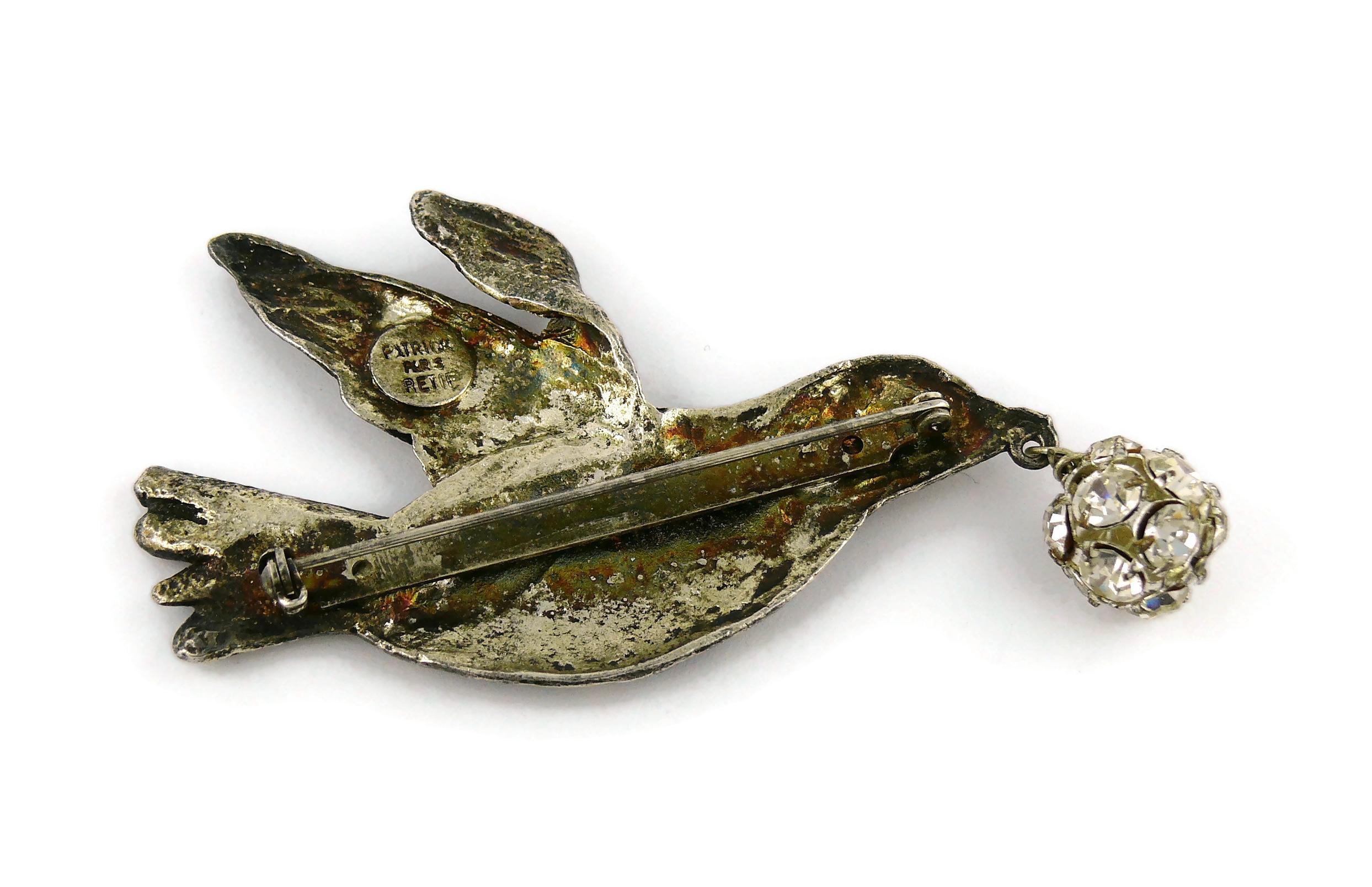 Patrick Retif Broche oiseau vintage ornée de bijoux Bon état à Nice, FR