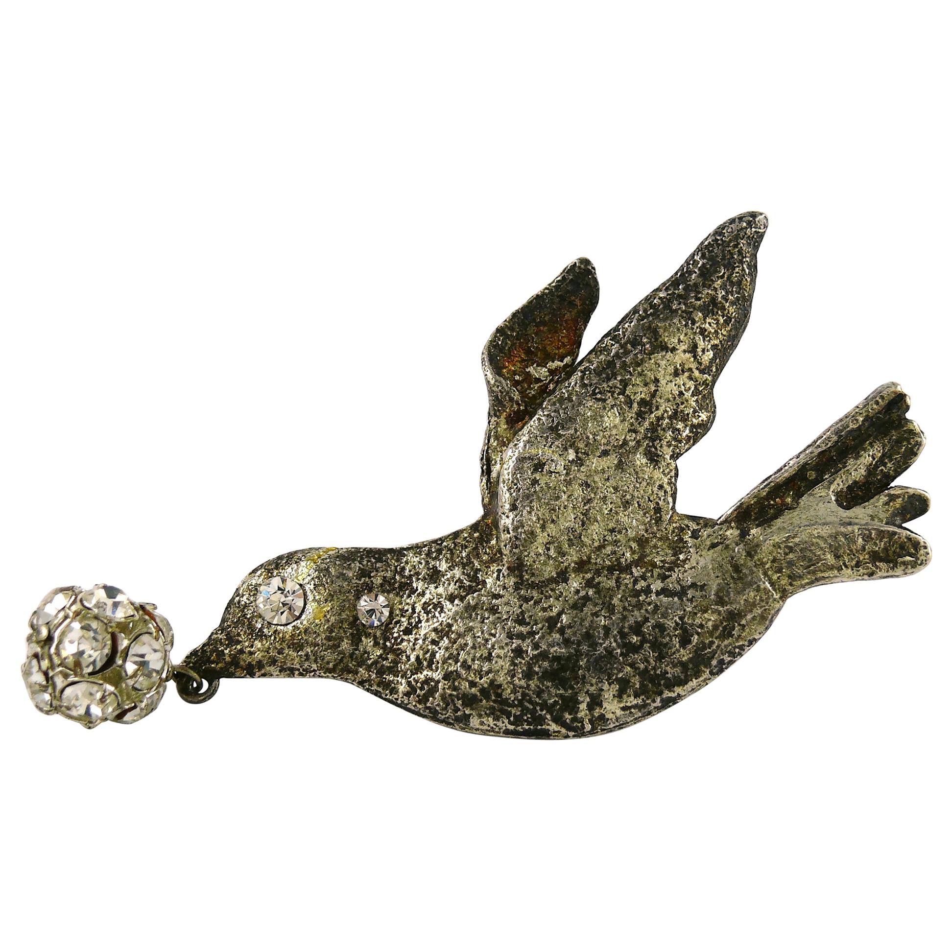 Patrick Retif Vintage Jewelled Bird Brooch For Sale