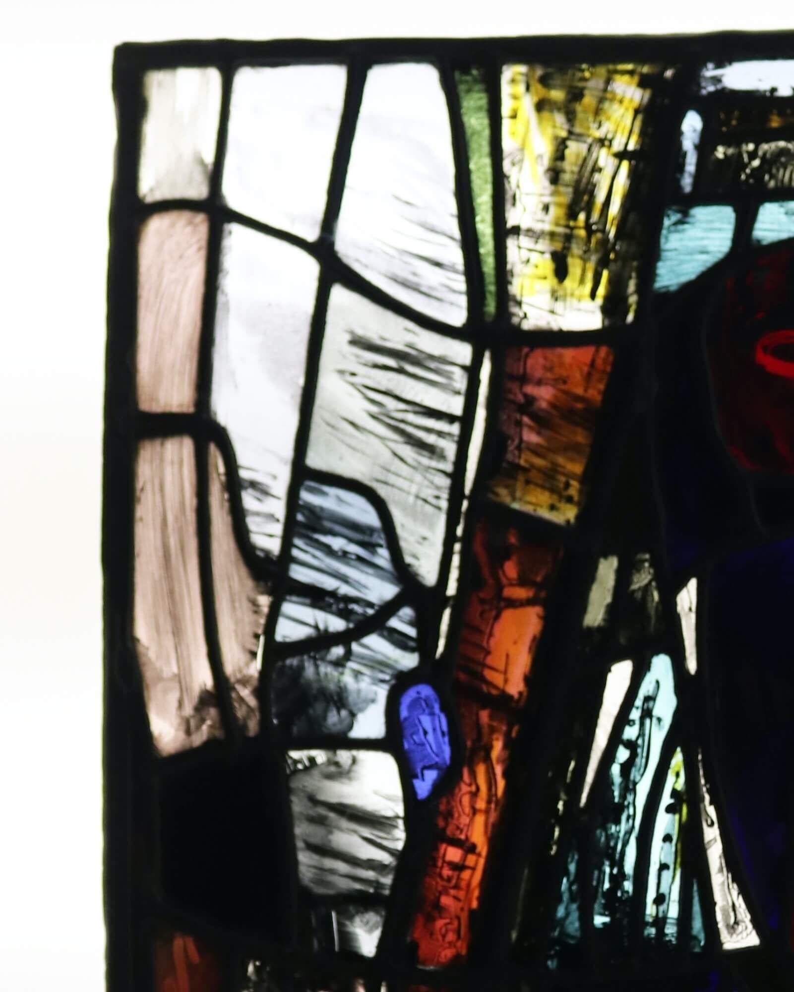 Mid-Century Modern Patrick Reyntiens 'B.1925' Figurative Leaded Glass Window For Sale