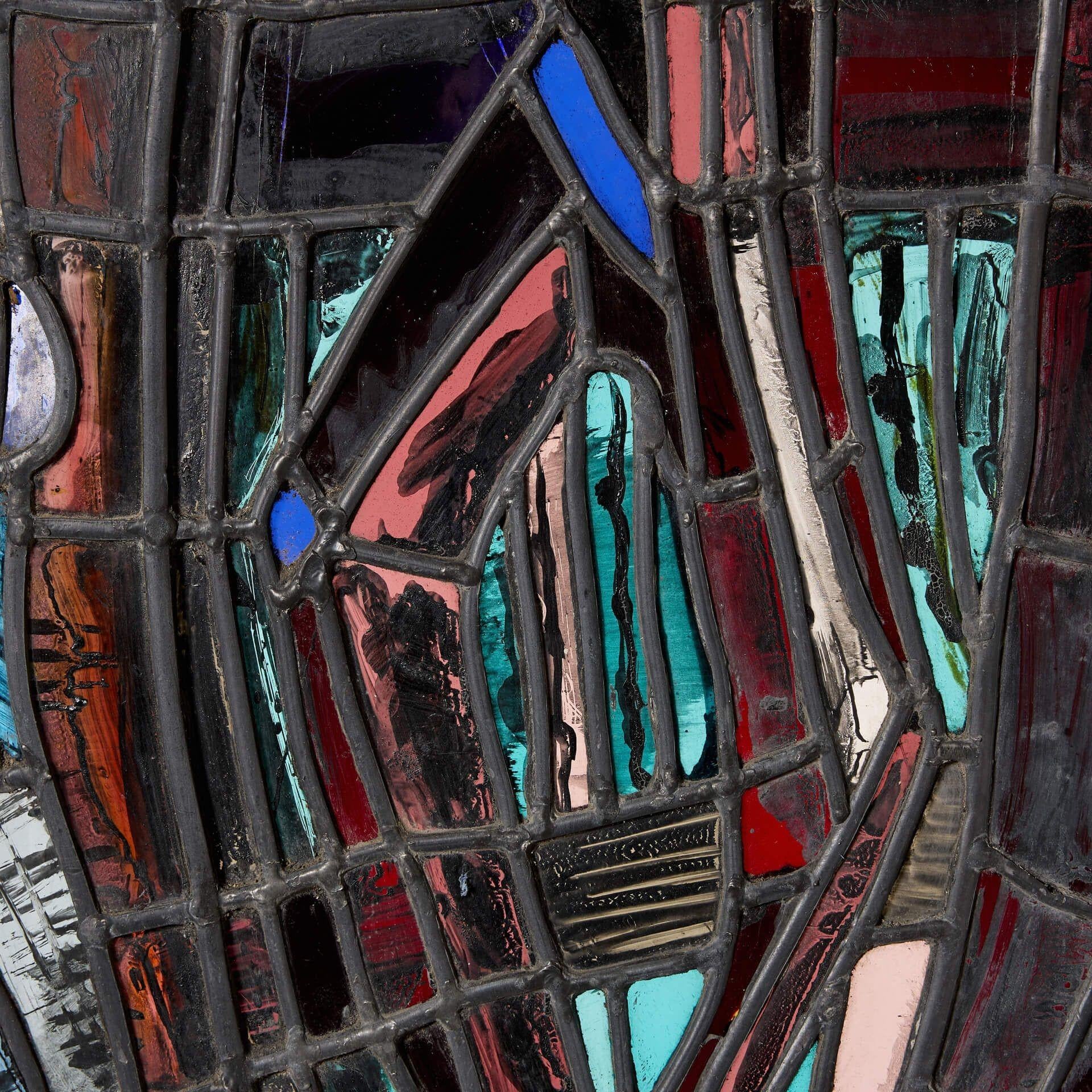 Patrick Reyntiens 'B.1925' Ventana figurativa de vidrio emplomado Inglés en venta