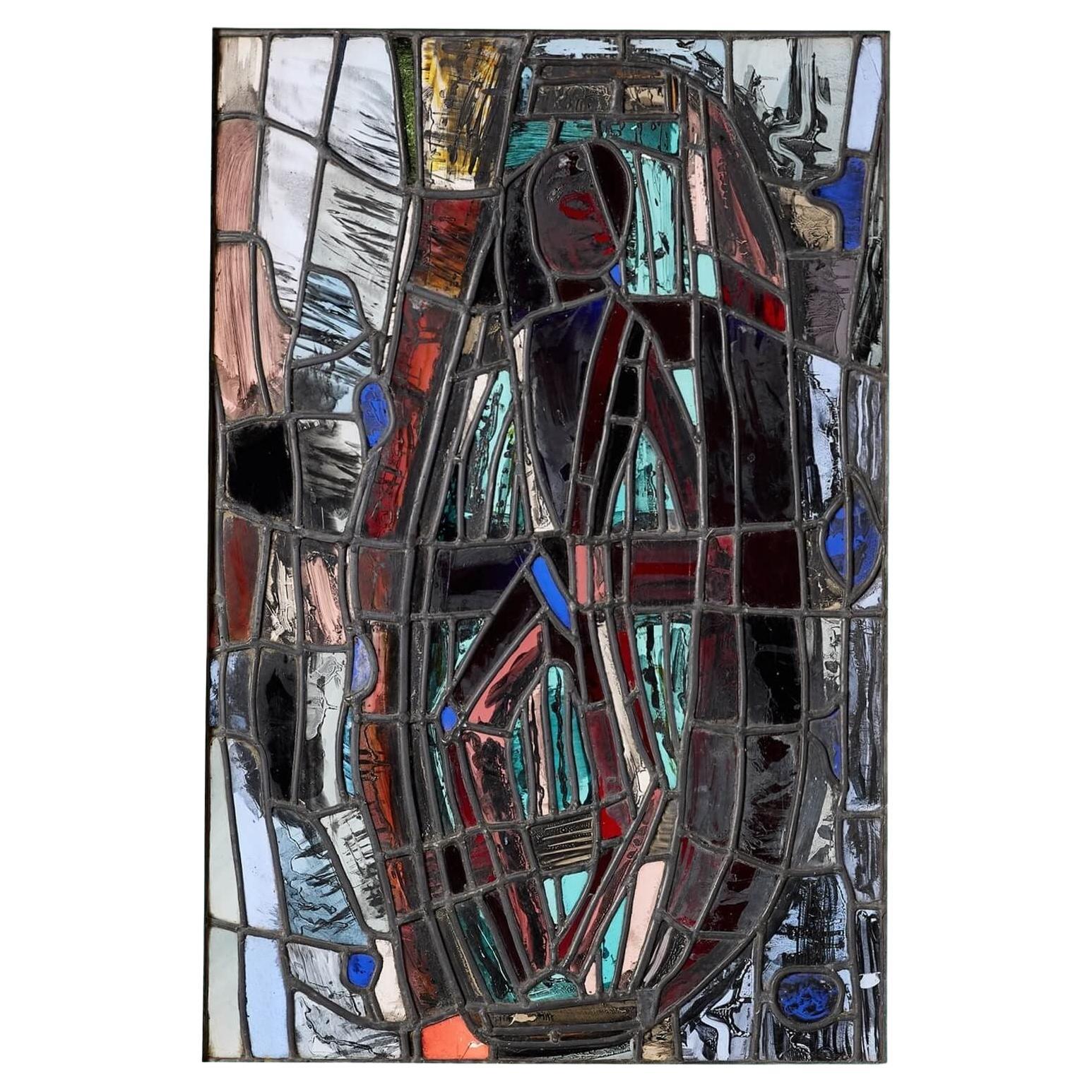 Patrick Reyntiens 'B.1925' Ventana figurativa de vidrio emplomado en venta