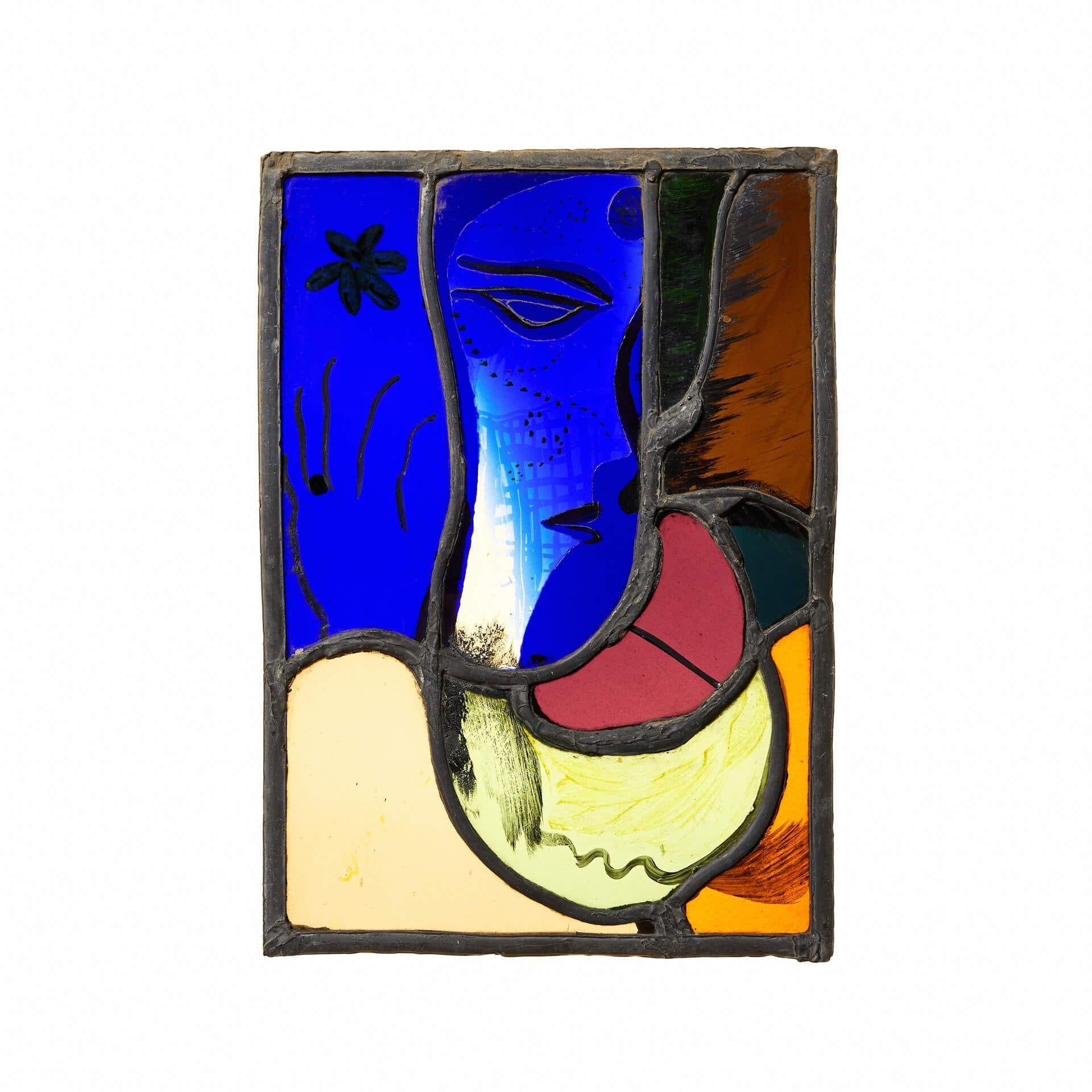 Anglais Panneau moderne en verre au plomb Patrick Reyntiens 'B.1925' en vente