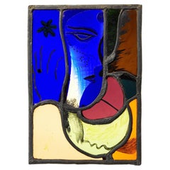 Patrick Reyntiens 'B.1925' Panel moderno de vidrio emplomado