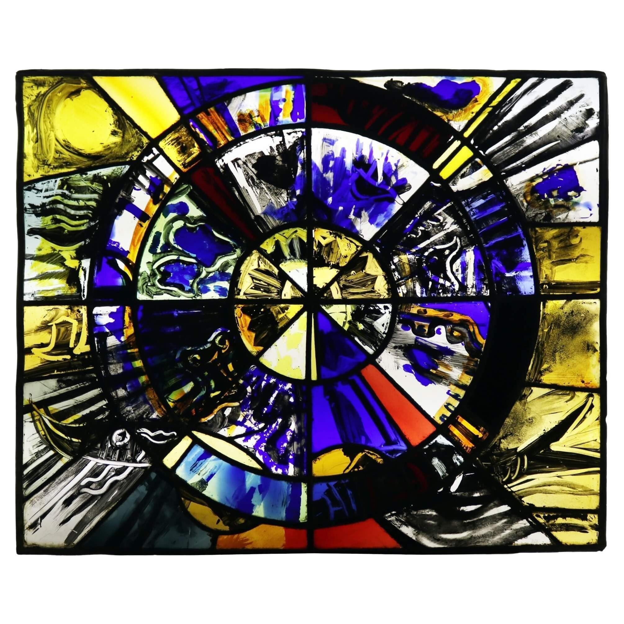Patrick Reyntiens (B.1925) Modern Stained Glass Window For Sale