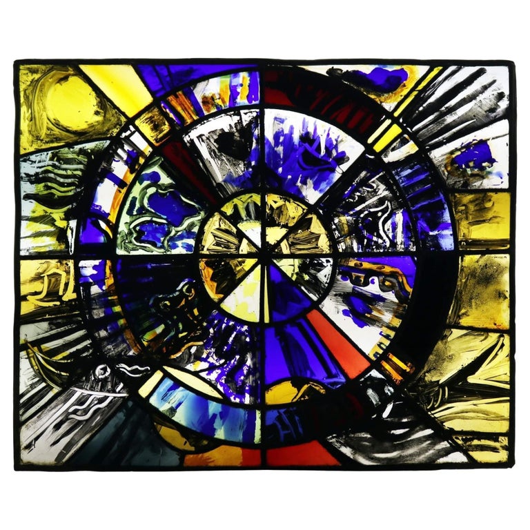 Patrick Reyntiens (B.1925) Modern Stained Glass Window For Sale at 1stDibs