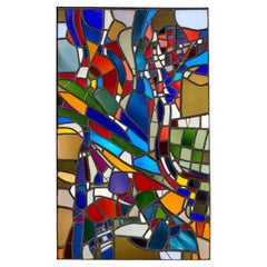 Patrick Reyntiens 'B.1925' Multicolored Leaded Glass Window