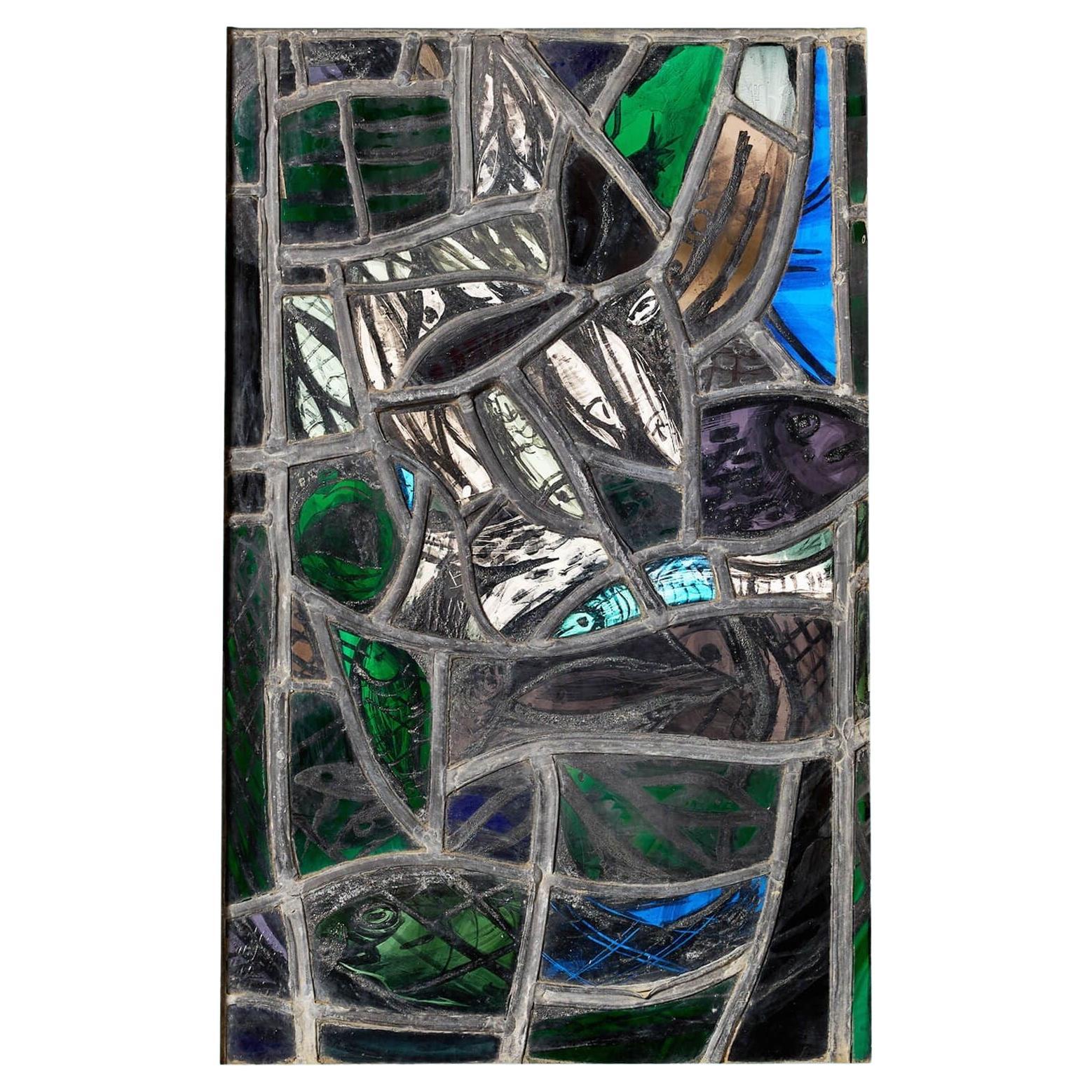 Patrick Reyntiens 'B.1925' Vidriera que representa peces