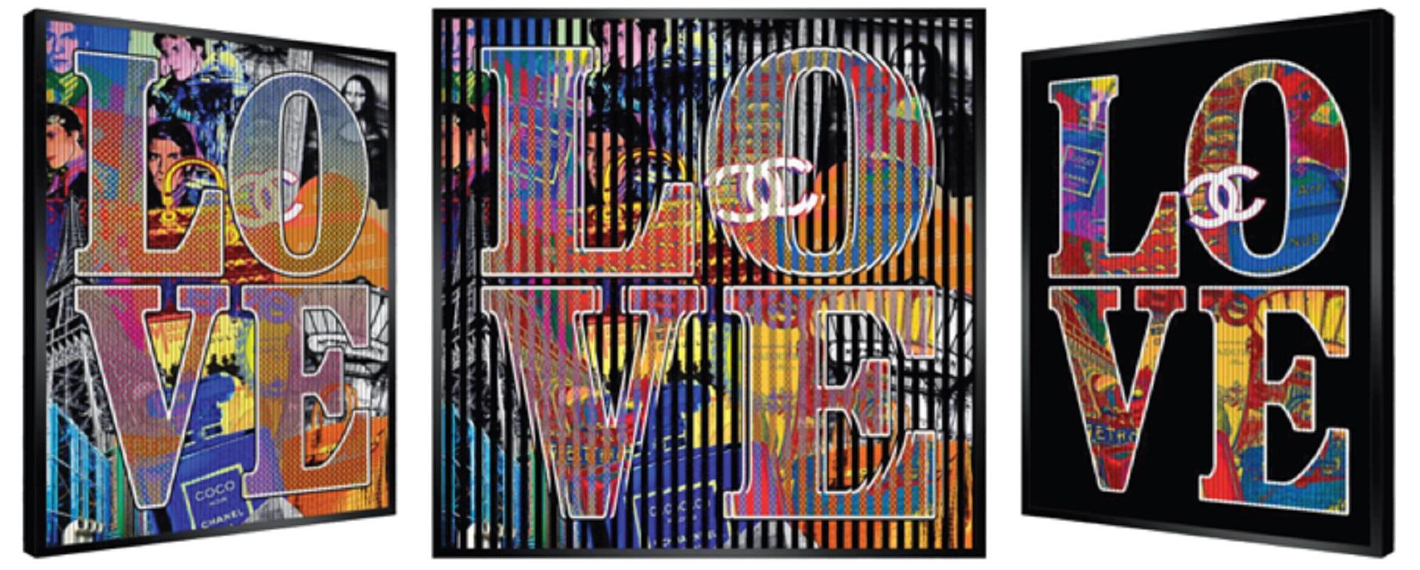Crazy Paris, color print, 2022, contemporary pop kinetic art, 20 inches - Mixed Media Art by Patrick Rubinstein