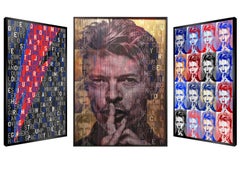 „Explosion D'amour“ David Bowie, Original kinetisches Originalkunstwerk auf Tafel, Blattsilber