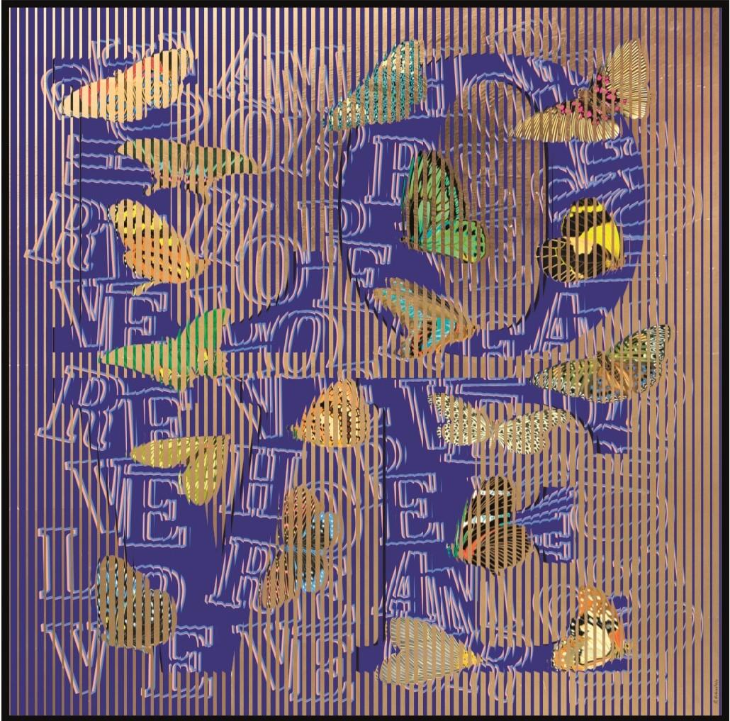L'amour dans tous ses domaines - Op Art Mixed Media Art par Patrick Rubinstein