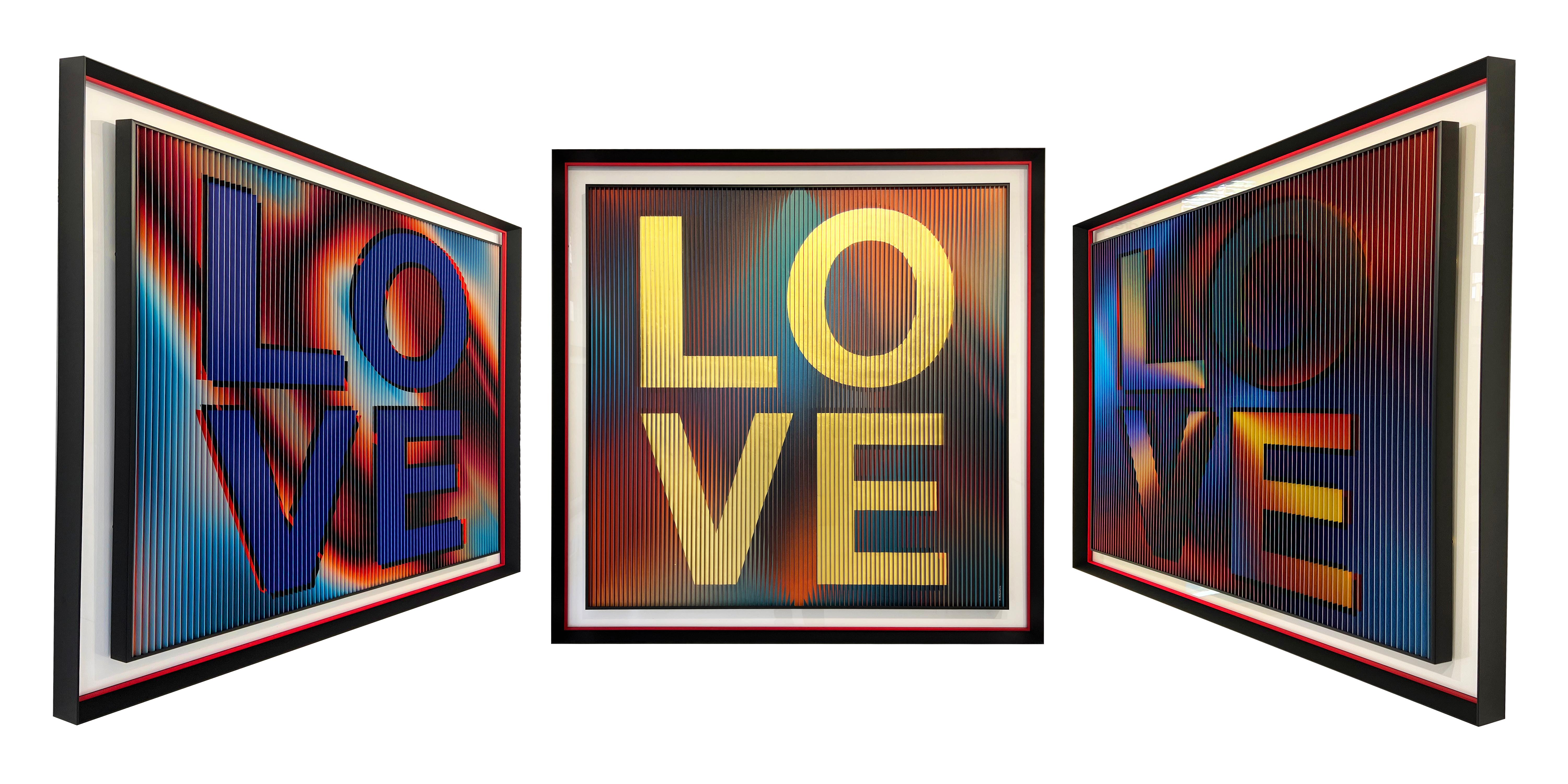 Love is Love Love, Original Kinetic – Mixed Media mit Blattgold – Mixed Media Art von Patrick Rubinstein