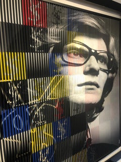 Robe Mondrian YSL, technique mixte avec feuille d'or, pop art, 4'6'', Rubinstein