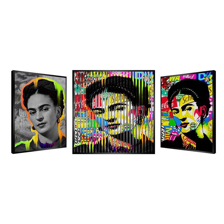 People & Brand "Frida Kahlo", Kinetic Artwork on Panel - Mixed Media Art by Patrick Rubinstein