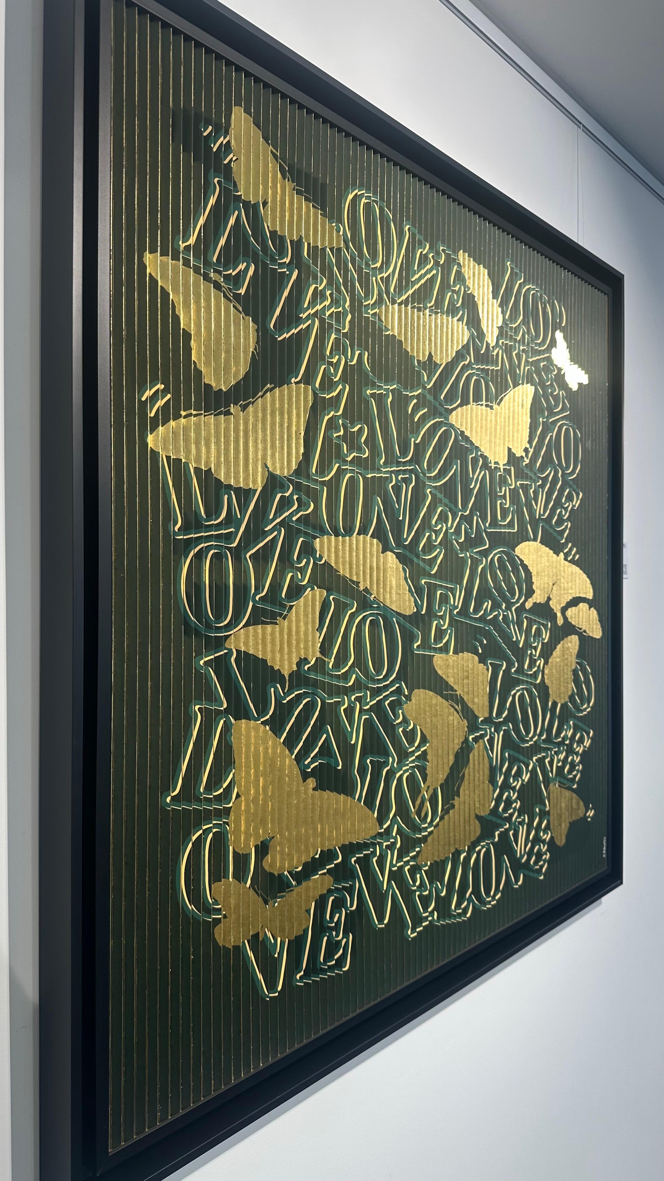 Unique work by Patrick Rubinstein, one of the most famous French contemporary artists in the world.

This work of art is in perfect condition, never owned before.
It is part of his 'Butterflies' major series, made in mixed media with 22 carat gold
