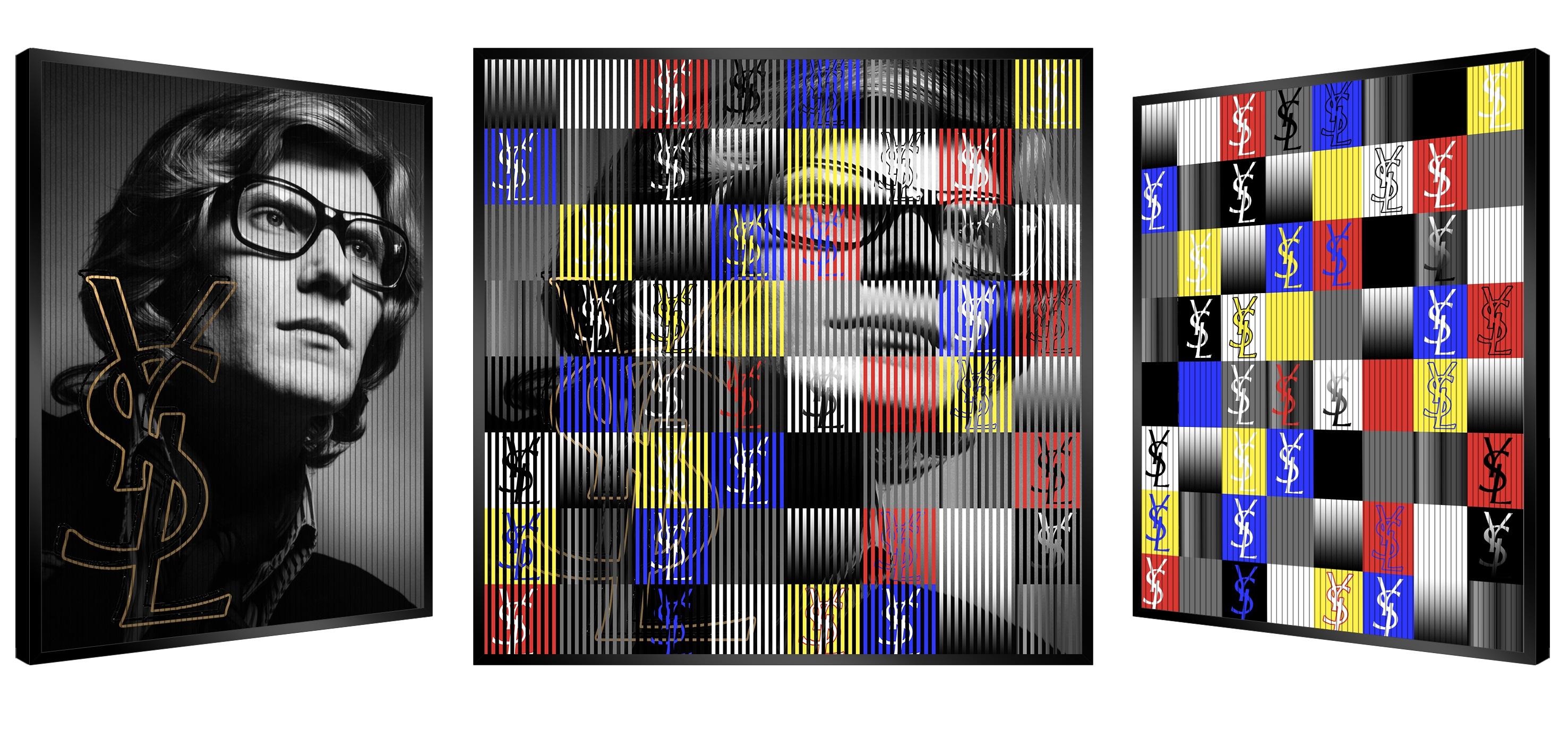 Mondrian Kleid von YSL – Painting von Patrick Rubinstein